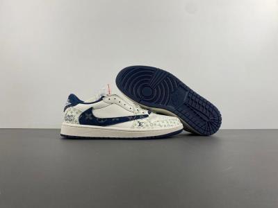 cheap quality Travis Scott x Air Jordan 1 Low OG  white dark blue